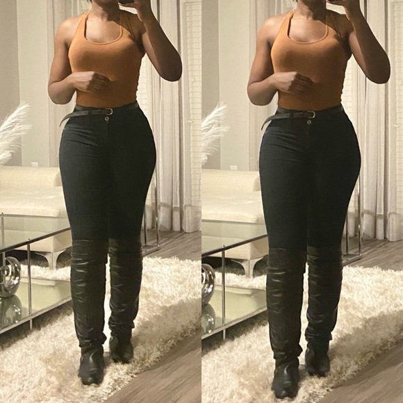 Tan Racer Back Bodysuit - Picture 2 of 2